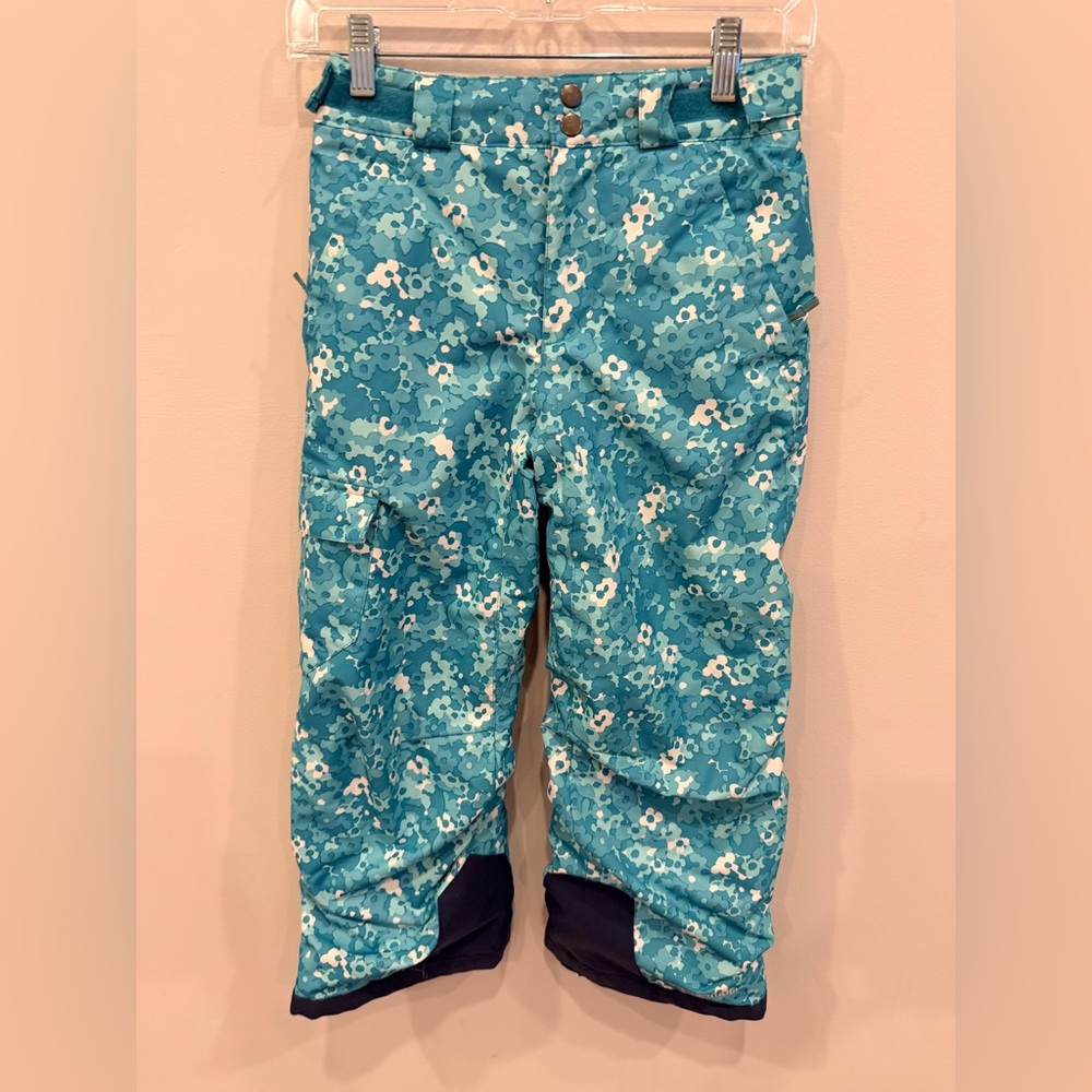 Columbia‎ Girls Omni-Heat Waterproof Snow Ski Pants Blue Floral Print Size S